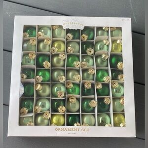 New 49pc Round Glass Mini Christmas Tree Ornament Set - Wondershop